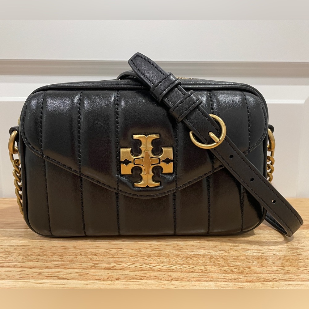 Tory Burch Black Crossbody Bag with Gold Accents